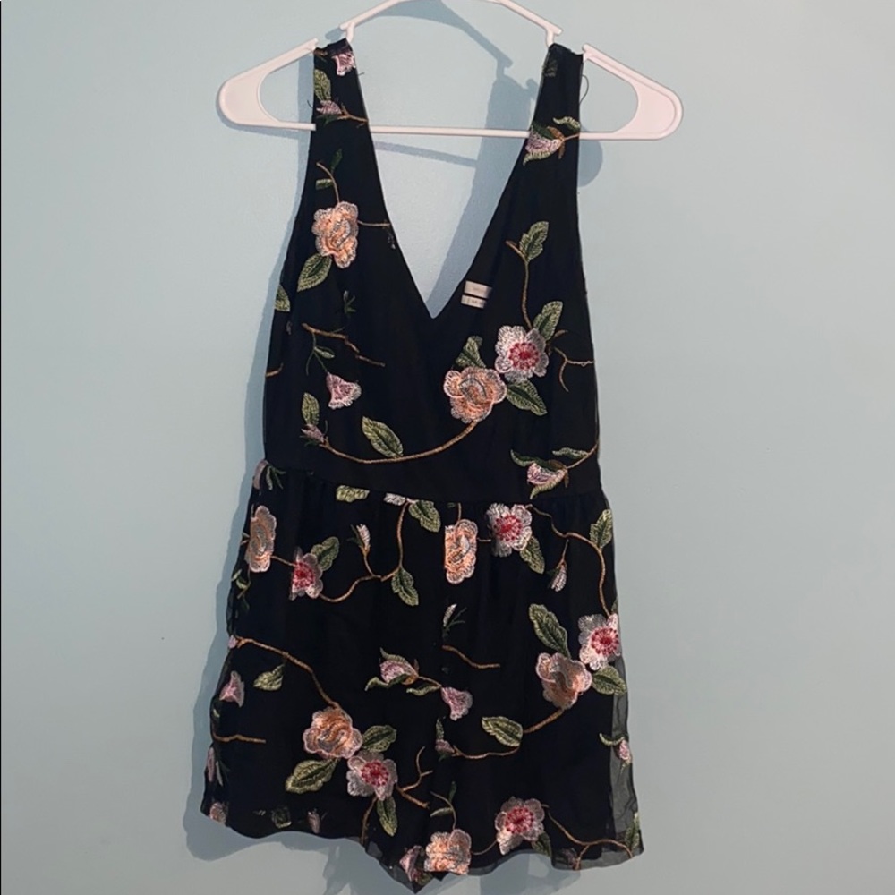 Floral Embroidered Romper